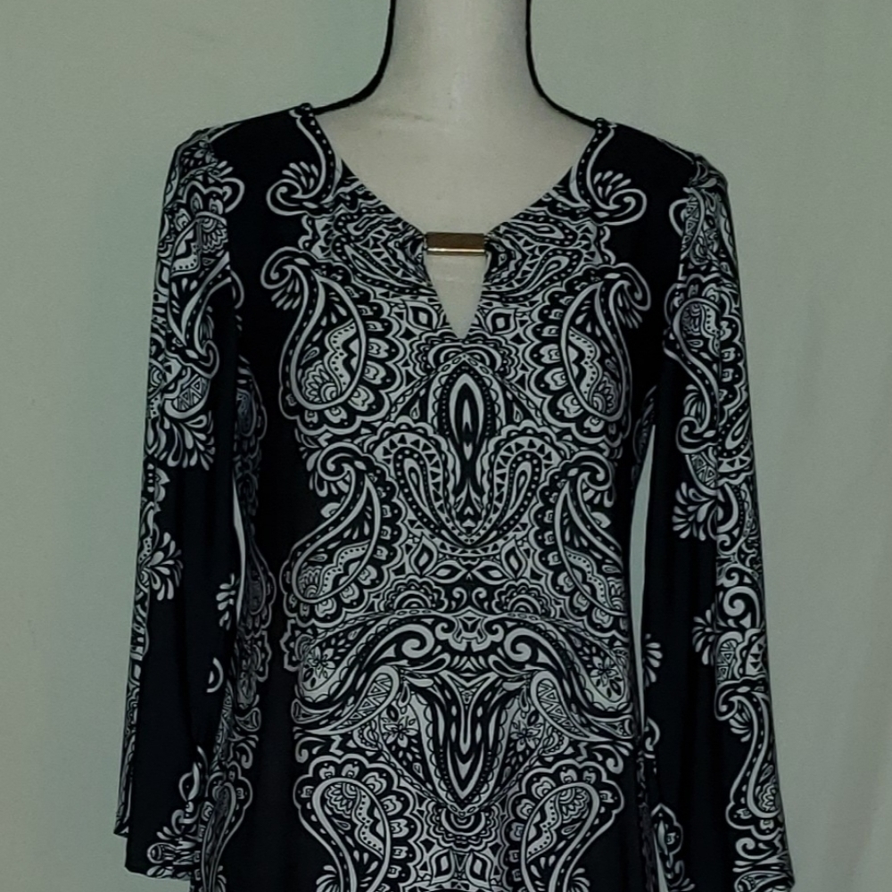 Black & white paisley dress